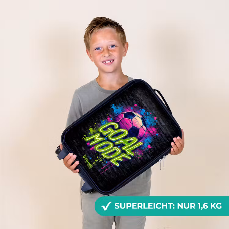 Neon - Graffiti - Voetbal - Kleurrijk Kinderkoffer - Zwart klein -sfeer4_DE