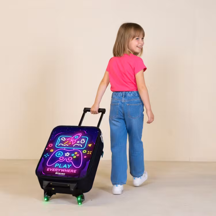 Neonillustratie met een controller Kinderkoffer - Zwart klein -sfeer1