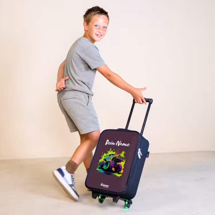 Neon Wheels Kinderkoffer - Zwart klein -sfeer3