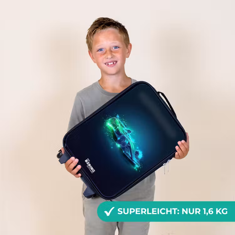 Neon racewagen in digitale stijl Kinderkoffer - Zwart klein -sfeer4_DE
