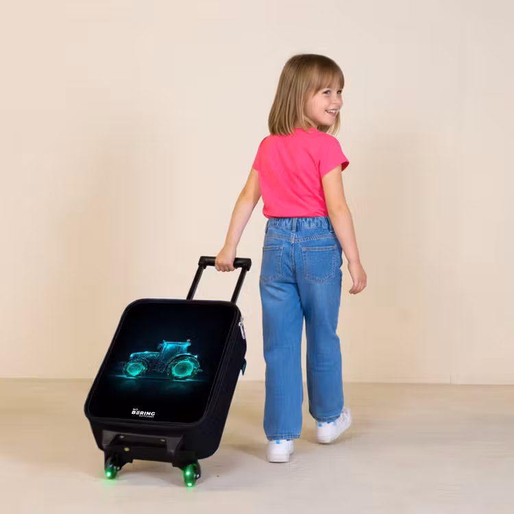 Neontractor op zwarte ondergrond Kinderkoffer - Zwart klein -sfeer1