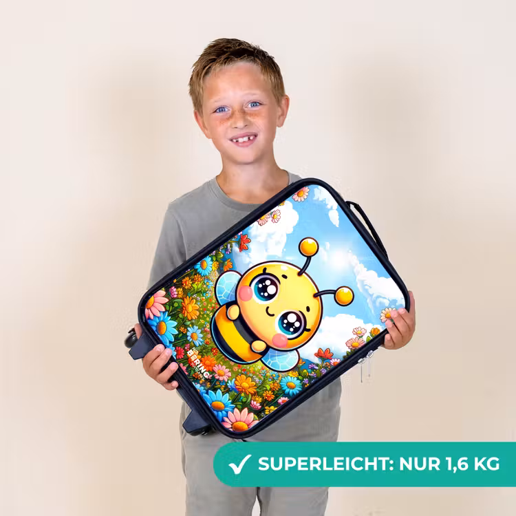 Schattige bij tussen de bloemen Kinderkoffer - Zwart klein -sfeer4_DE