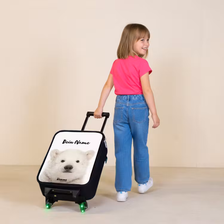 Schattige Ijsbeer Kinderkoffer - Zwart klein -sfeer1