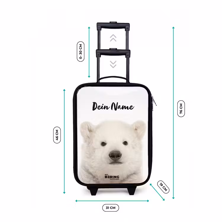 Schattige Ijsbeer Kinderkoffer - Zwart klein -productfoto_formaten