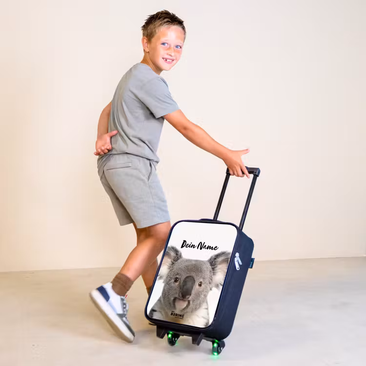 Schattige Koala Beer Kinderkoffer - Zwart klein -sfeer3