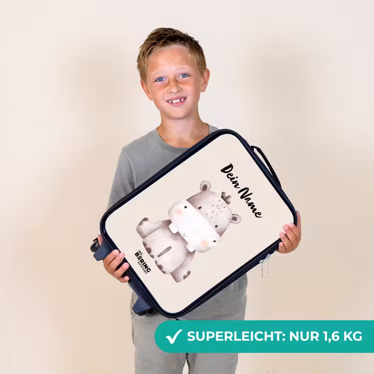Nigel Nijlpaard Kinderkoffer - Zwart klein -sfeer4_DE