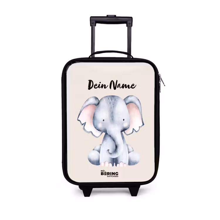 Oane Olifant Kinderkoffer - Zwart klein -3d