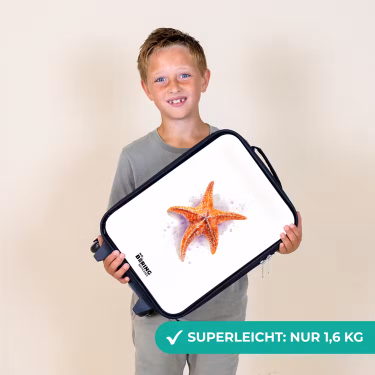 Oranje Zeester Illustratie Kinderkoffer - Zwart klein -sfeer4_DE