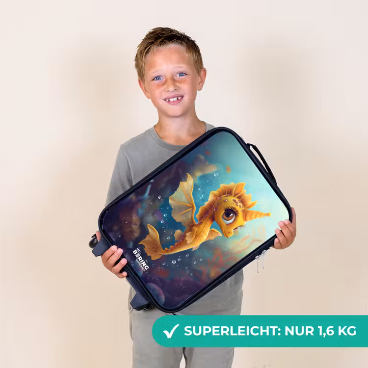 Oranje zeepaardje in het water Kinderkoffer - Zwart klein -sfeer4_DE