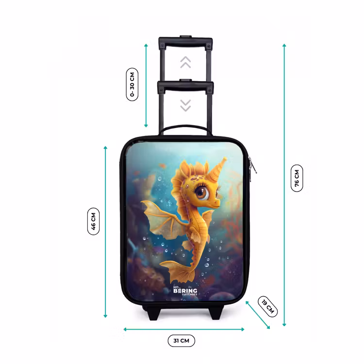 Oranje zeepaardje in het water Kinderkoffer - Zwart klein -productfoto_formaten
