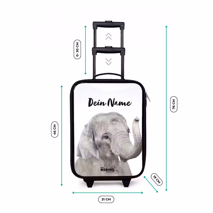 Oscar Olifant Kinderkoffer - Zwart klein -productfoto_formaten
