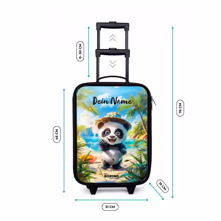 Pablo panda Kinderkoffer - Zwart klein -productfoto_formaten