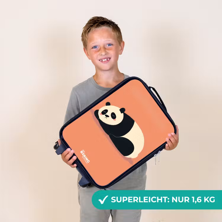 Panda - Slapen - Oranje Kinderkoffer - Zwart klein -sfeer4_DE