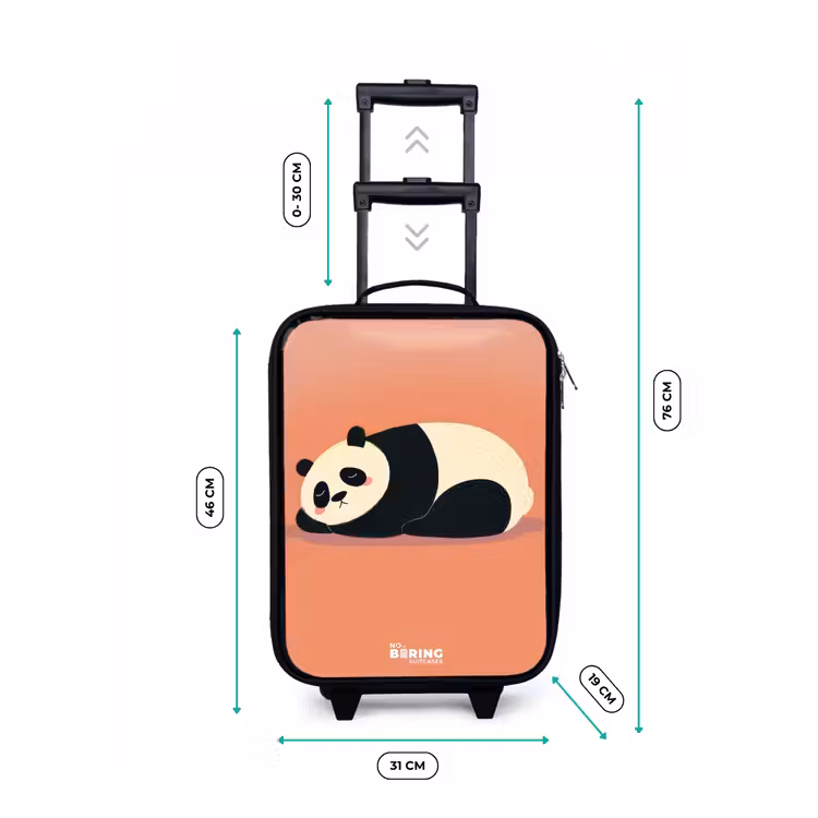 Panda - Slapen - Oranje Kinderkoffer - Zwart klein -productfoto_formaten