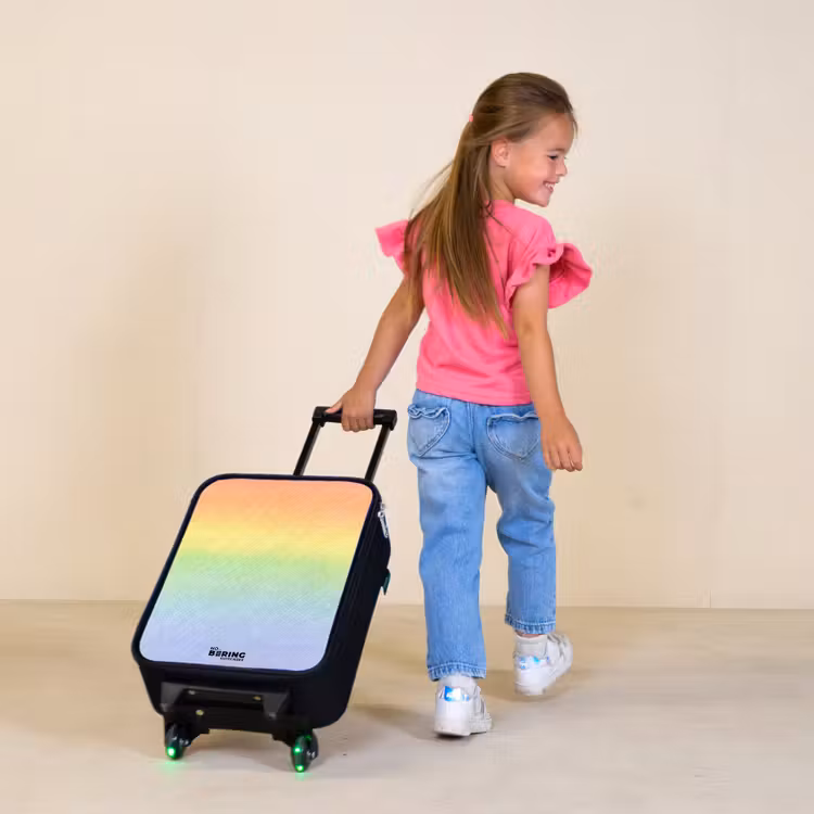 Pastel regenboog van krijt Kinderkoffer - Zwart klein -sfeer1