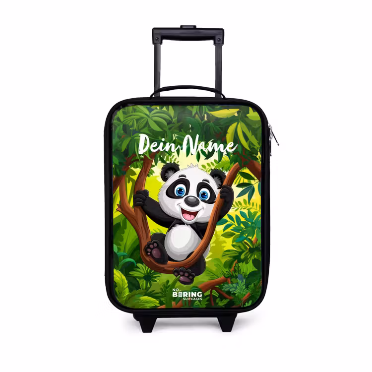 Pedro panda Kinderkoffer - Zwart klein -3d