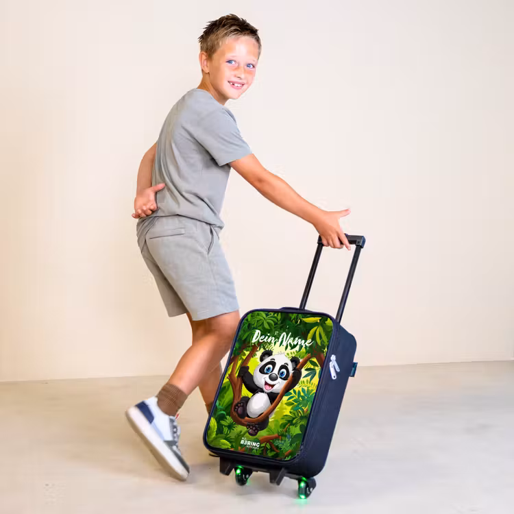 Pedro panda Kinderkoffer - Zwart klein -sfeer3