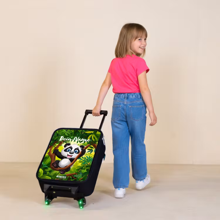 Pedro panda Kinderkoffer - Zwart klein -sfeer1