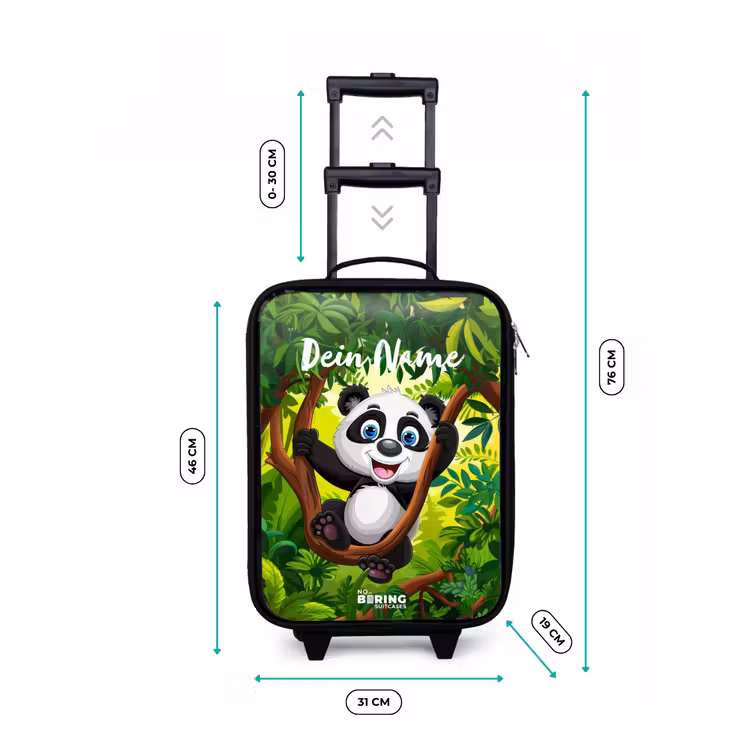 Pedro panda Kinderkoffer - Zwart klein -productfoto_formaten