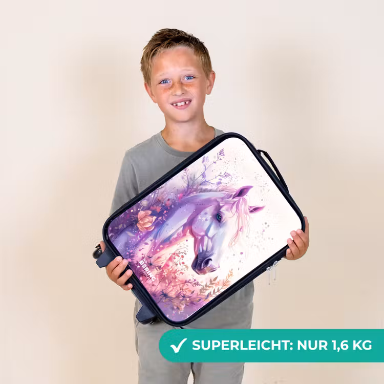 Parelachtige Pony Kinderkoffer - Zwart klein -sfeer4_DE