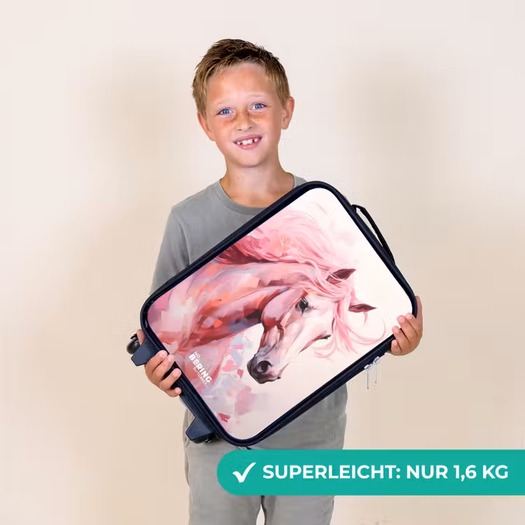 Paard in roze pastelkleuren Kinderkoffer - Zwart klein -sfeer4_DE