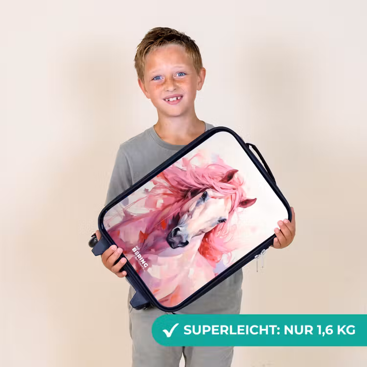 Paard in roze pastel tinten Kinderkoffer - Zwart klein -sfeer4_DE