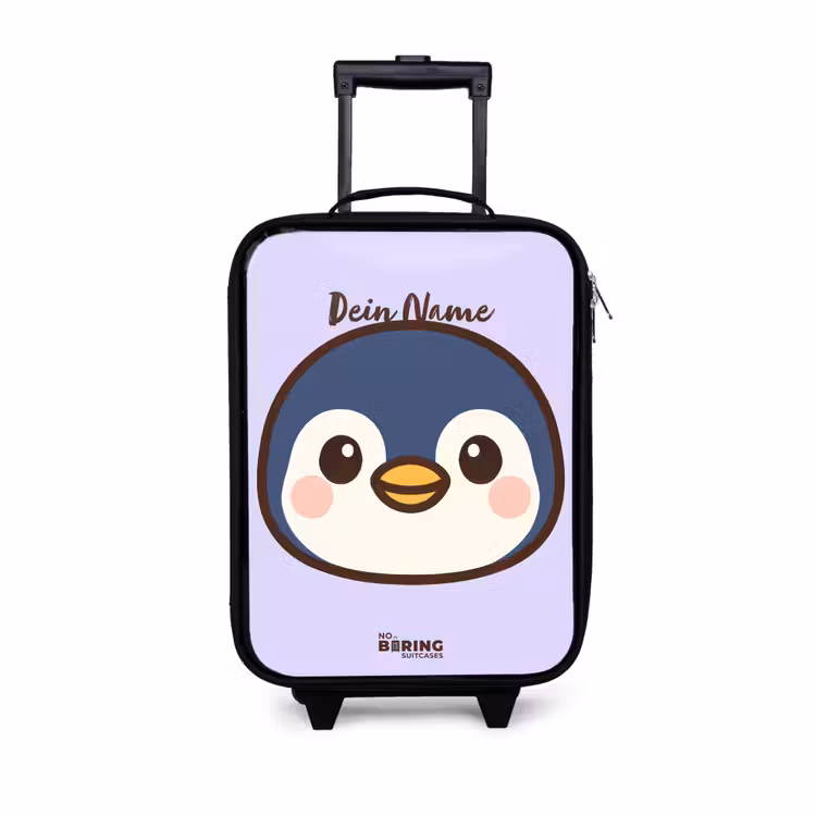 Pinguïn Kinderkoffer - Zwart klein -3d