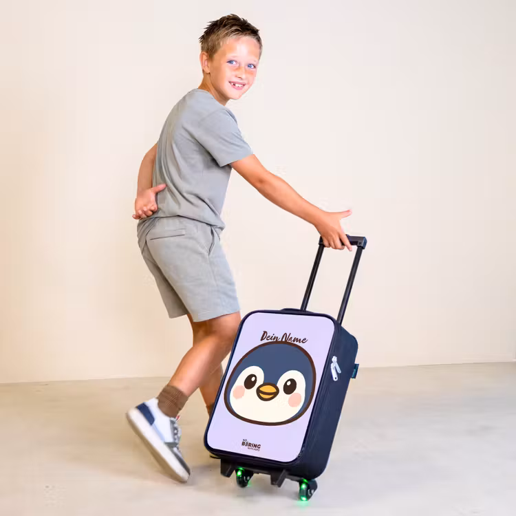 Pinguïn Kinderkoffer - Zwart klein -sfeer3