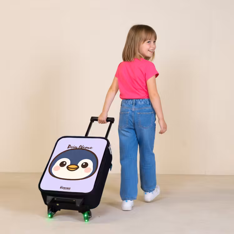 Pinguïn Kinderkoffer - Zwart klein -sfeer1