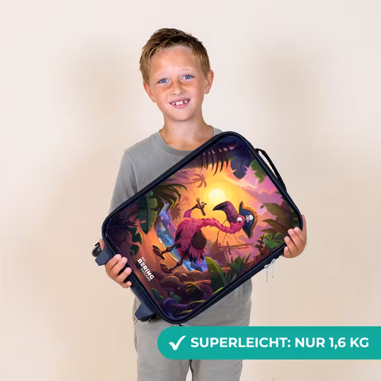 Piraten flamingo op een tropisch pad Kinderkoffer - Zwart klein -sfeer4_DE