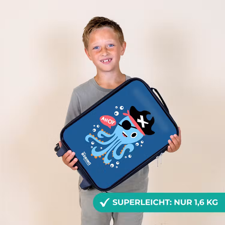 Piraten octopus met een hoed Kinderkoffer - Zwart klein -sfeer4_DE