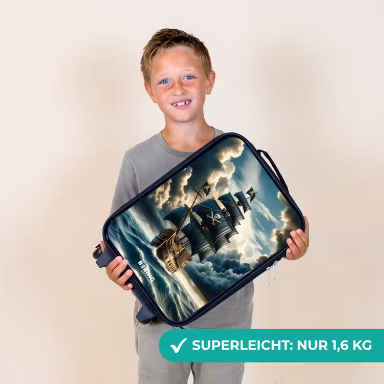 Piratenschip op een woeste zee Kinderkoffer - Zwart klein -sfeer4_DE