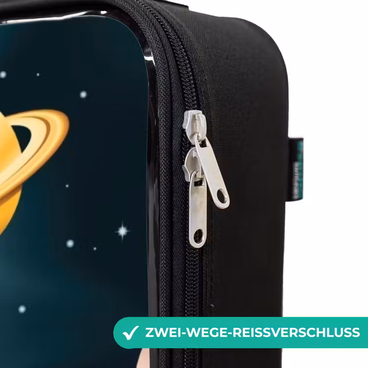 Planeten van het zonnestelsel Kinderkoffer - Zwart klein -rits_DE