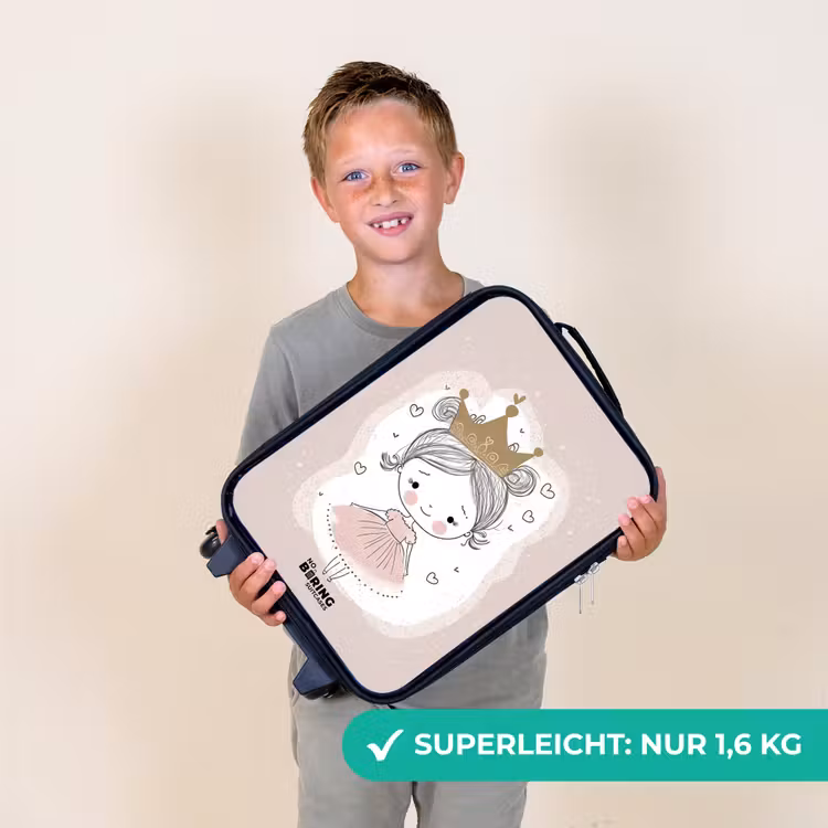 Prinses op gekleurde achtergrond met hartjes Kinderkoffer - Zwart klein -sfeer4_DE