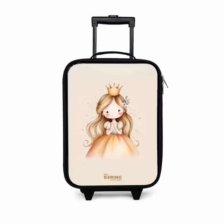 Prinses in gouden tinten Kinderkoffer - Zwart klein -3d