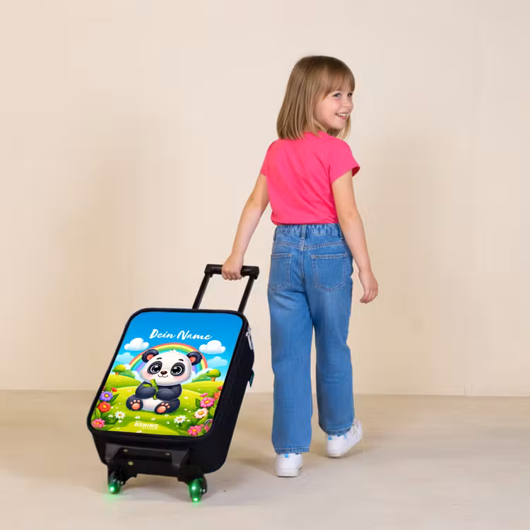 Pukkie Panda Kinderkoffer - Zwart klein -sfeer1
