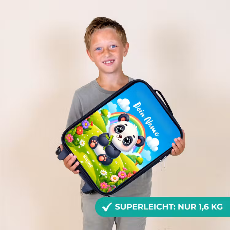 Pukkie Panda Kinderkoffer - Zwart klein -sfeer4_DE