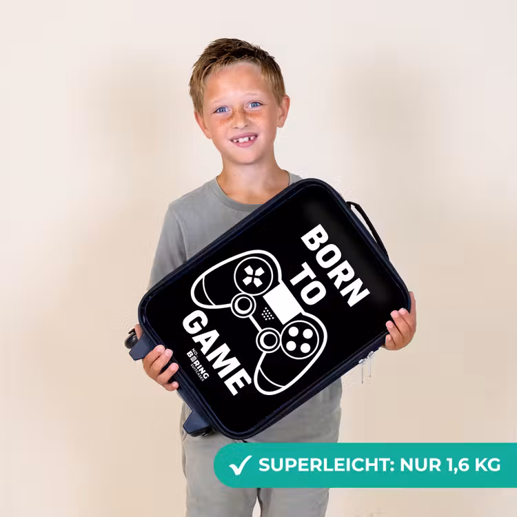 Qoute met controller in zwart wit Kinderkoffer - Zwart klein -sfeer4_DE
