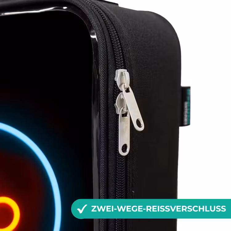 Qoute met neonkleuren Kinderkoffer - Zwart klein -rits_DE