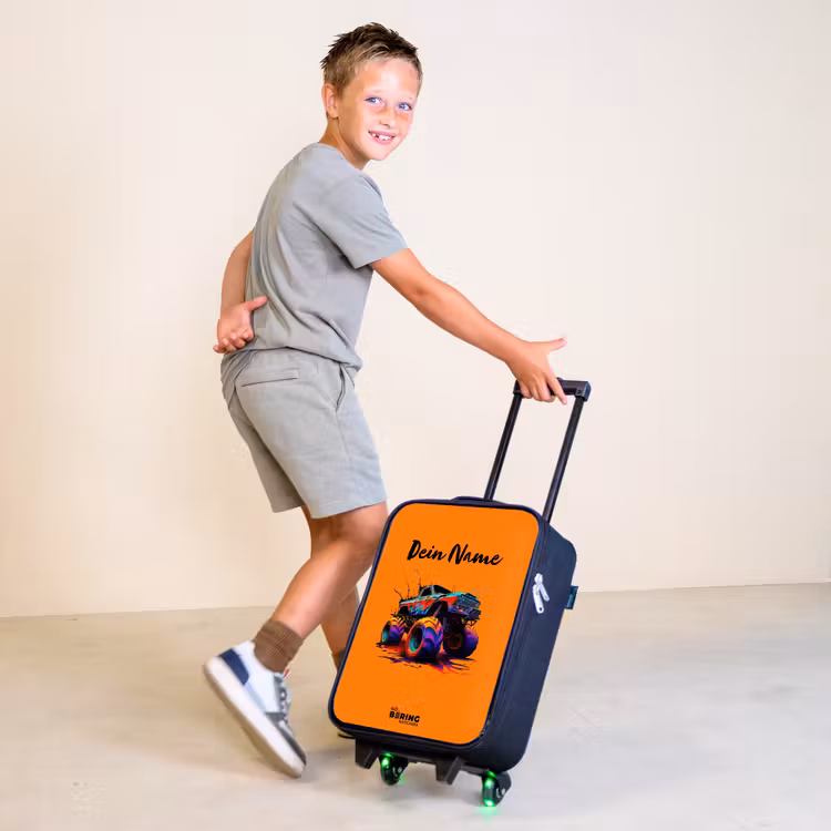 Rainbow Wheels Kinderkoffer - Zwart klein -sfeer3