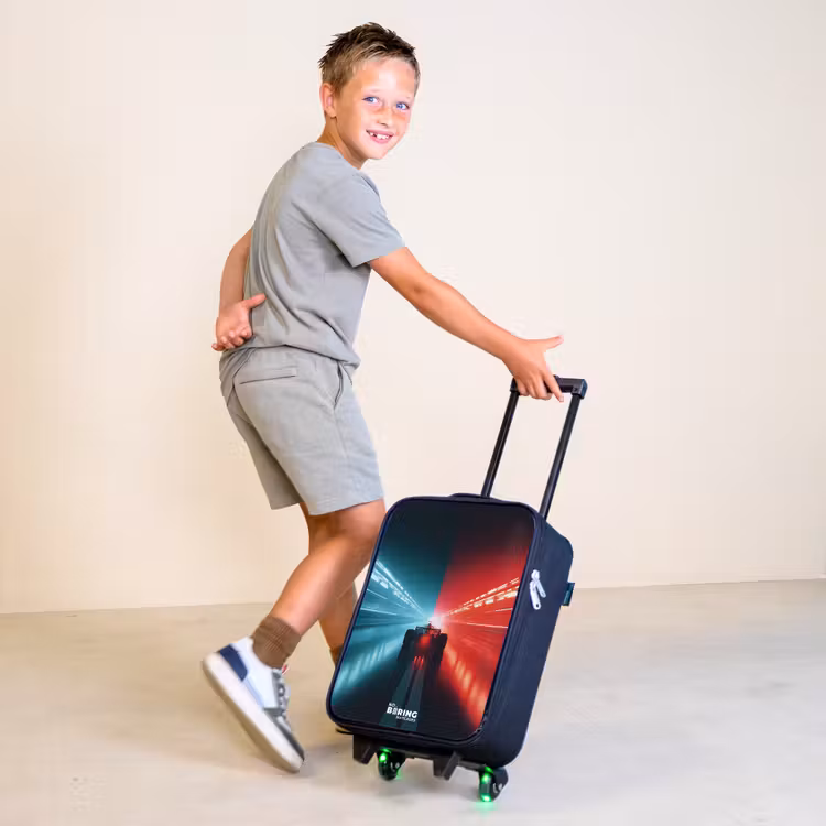 Baan - Raceauto - Neon - Rood Kinderkoffer - Zwart klein -sfeer3