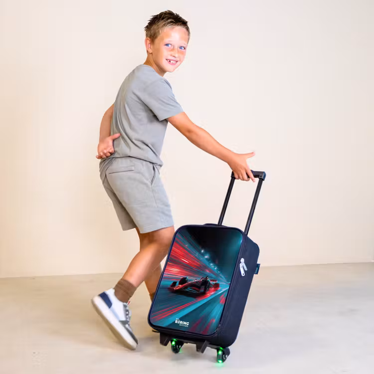 Raceauto - Baan - Neon - Verlichting Kinderkoffer - Zwart klein -sfeer3