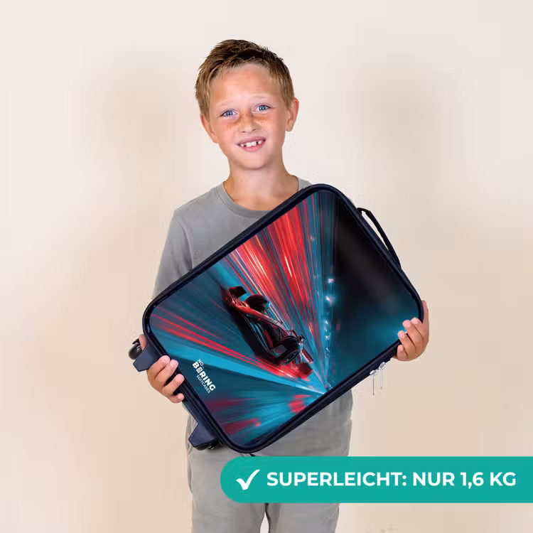 Raceauto - Baan - Neon - Verlichting Kinderkoffer - Zwart klein -sfeer4_DE