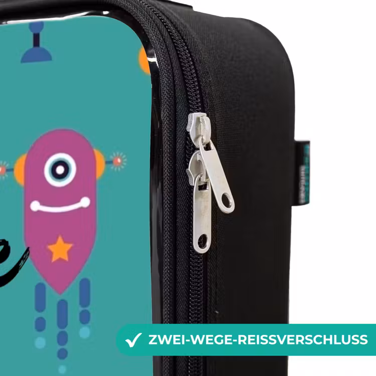 Robo rave Kinderkoffer - Zwart klein -rits_DE