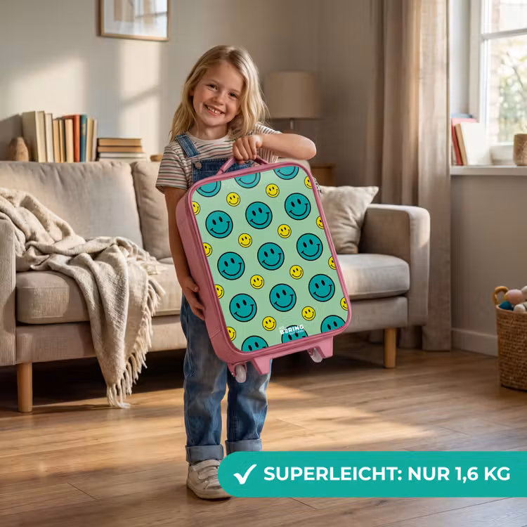 All smiles groen Kinderkoffer - Roze klein -sfeer2_DE