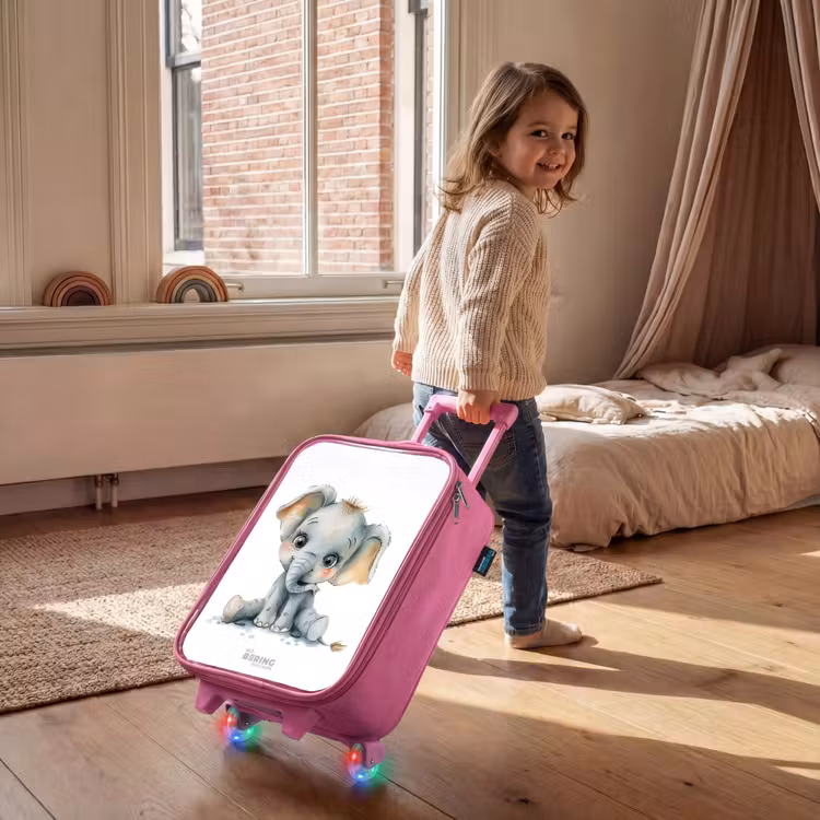 Baby olifant Kinderkoffer - Roze klein -sfeer1