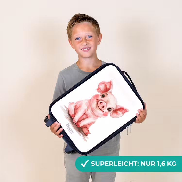 Roze baby varken Kinderkoffer - Zwart klein -sfeer4_DE