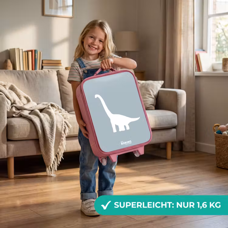 Blauw met Brachiosaurus dino Kinderkoffer - Roze klein -sfeer2_DE