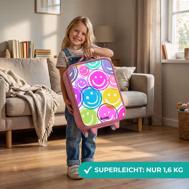 Kleurrijke glimlachexplosie Kinderkoffer - Roze klein -sfeer2_DE