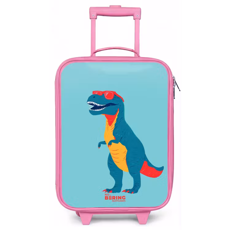 Coole T. rex met zonnebril Kinderkoffer - Roze klein -zz3dotto